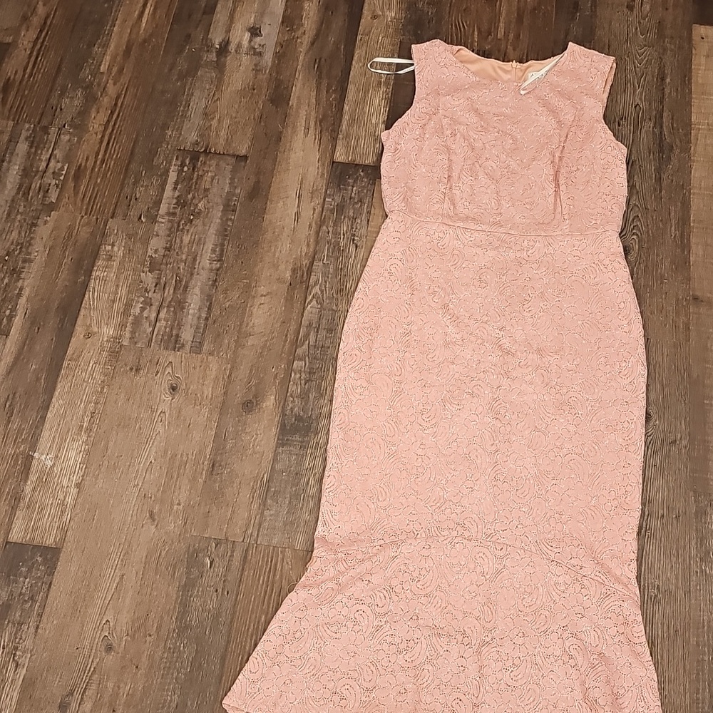 N Tank Top Alexa B Nites Pink Floral Lace Mermaid Dress Sz 14 - Picture 2 of 5